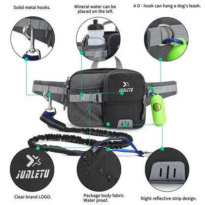 Hands-Free Retractable Dog Leash Set with Waist Pack