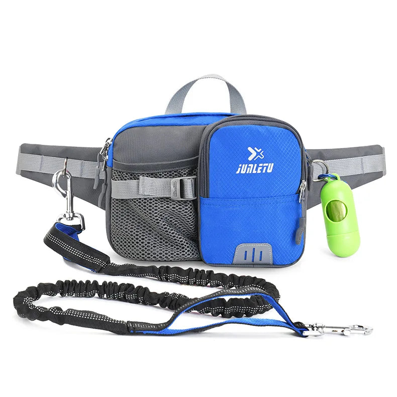 Hands-Free Retractable Dog Leash Set with Waist Pack