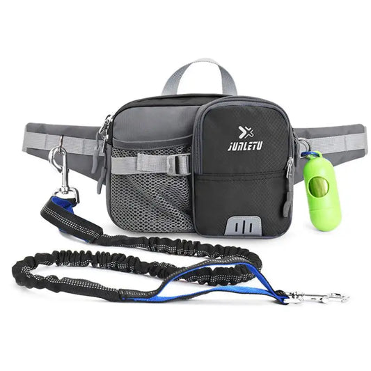 Hands-Free Retractable Dog Leash Set with Waist Pack