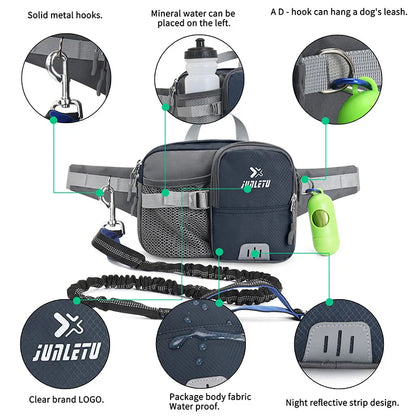 Hands-Free Retractable Dog Leash Set with Waist Pack