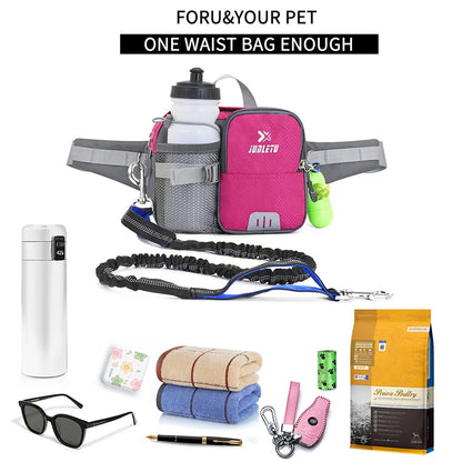 Hands-Free Retractable Dog Leash Set with Waist Pack