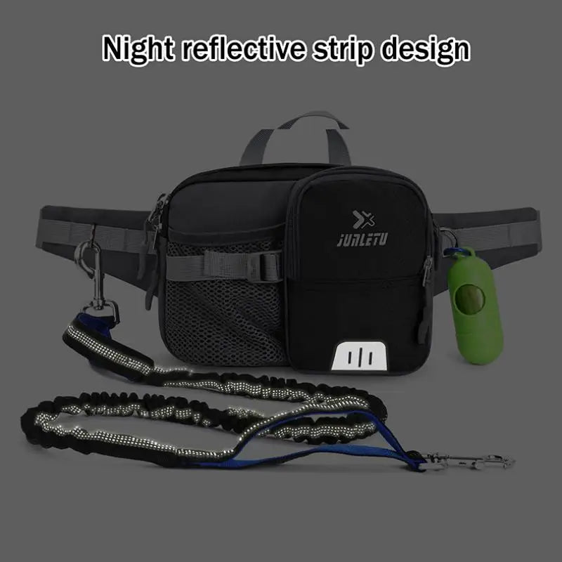 Hands-Free Retractable Dog Leash Set with Waist Pack